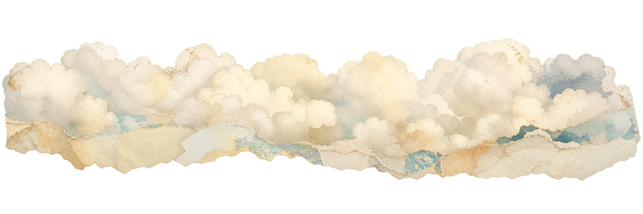 Papier-Collage aus Wolken als dekorativer Hintergrund